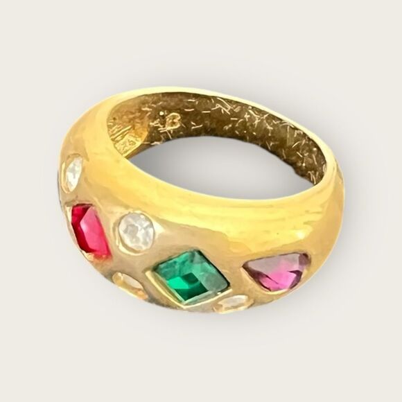 Multi color CZ band ring size 7, NIB - Picture 9 of 11